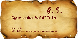 Gyuricska Valéria névjegykártya